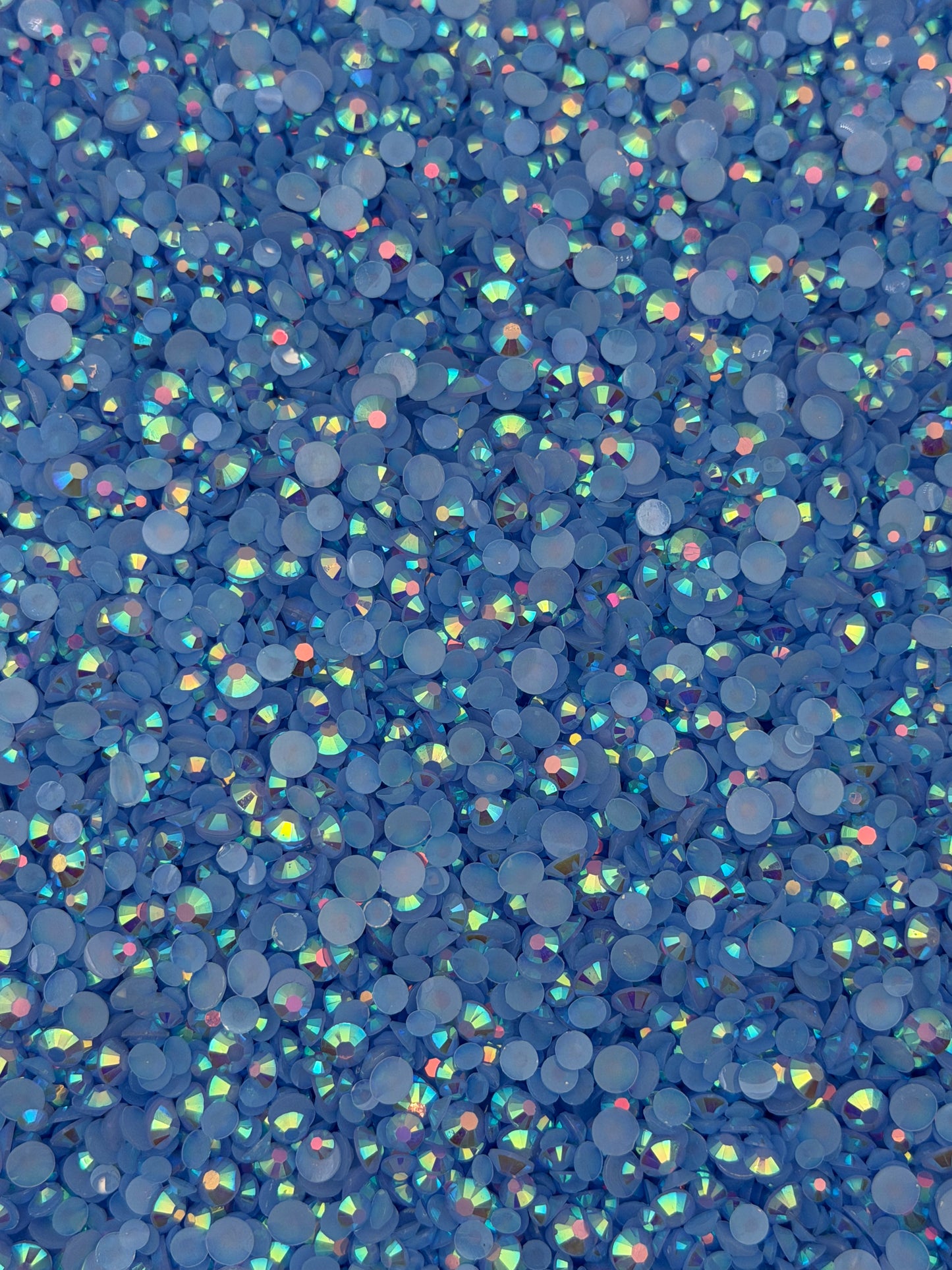 Santorini Light Blue Aurora — Resin Rhinestones